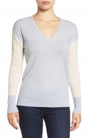 Halogen   Cashmere V-Neck Sweater  Regular   Petite at Nordstrom