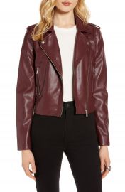 Halogen   Faux Leather Moto Jacket   Nordstrom at Nordstrom