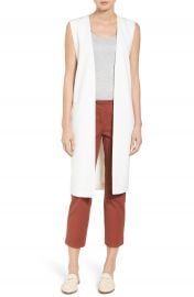 Halogen   Long Twill Vest  Regular   Petite at Nordstrom