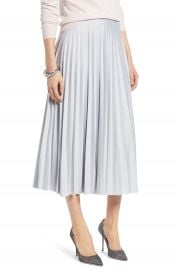 Halogen   Metallic Pleat Midi Skirt  Regular  amp  Petite at Nordstrom