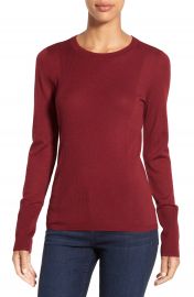 Halogen   Rib Detail Lightweight Merino Wool Sweater  Regular   Petite at Nordstrom