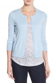 Halogen   Three Quarter Sleeve Cardigan  Regular   Petite at Nordstrom