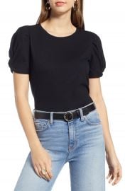 Halogen   Twisted Puff Sleeve Tee  Regular  amp  Petite    Nordstrom at Nordstrom