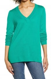 Halogen   V-Neck Merino Wool Blend Sweater   Nordstrom at Nordstrom