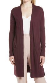 Halogen(ROpen Front Pocket Cardigan in Grey Dark Heather  at Nordstrom