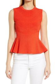 Halogen(RSleeveless Peplum Sweater in Black  at Nordstrom