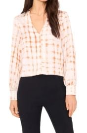 Halogen Collarless Satin Blouse at Nordstrom