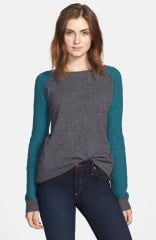 Halogen Contrast Sleeve Cashmere Sweater at Nordstrom