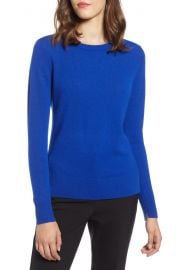 Halogen Crewneck Cashmere Sweater in Blue Mazarine at Nordstrom