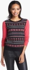 Halogen Fair Isle Cashmere Sweater in red at Nordstrom