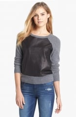 Halogen Leather andamp Cashmere Sweater at Nordstrom