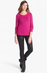 Halogen Long Sleeve Crewneck Cashmere Sweater in pink at Nordstrom