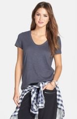 Halogen Relaxed Slub Knit Tee in grey at Nordstrom