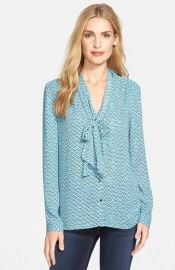 Halogen Scarf Tie Blouse in Teal at Nordstrom