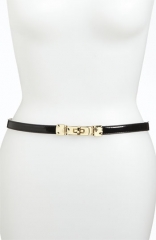 Halogen Turnlock Skinny Belt in black at Nordstrom