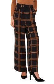 Halogen Windowpane Plaid Wide Leg Trousers at Nordstrom Rack