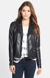 Halogenand174 Front Zip Leather Jacket at Nordstrom