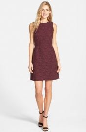 Halogenand174 Lace Fit andamp Flare Dress in Burgundy at Nordstrom