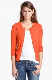 Halogenand174 Three Quarter Sleeve Cardigan in orange at Nordstrom