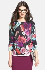 Halogenand174 and39Photo Floraland39 Cotton Sweater at Nordstrom