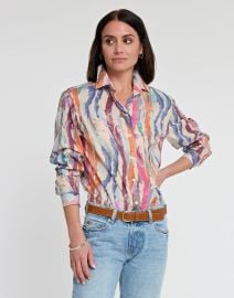 Halsey Long Sleeve Brushstroke Print Shirt Hinson Wu at Hinson Wu