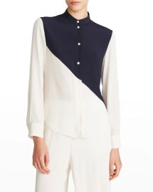 Halston Eden Colorblock Blouse at Neiman Marcus