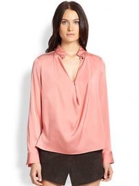 Halston Heritage - Silk Cowl-Front Blouse at Saks Fifth Avenue