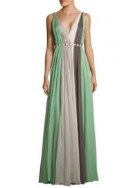 Halston Heritage - V-Neck Pleated Gown at Saks Off 5th