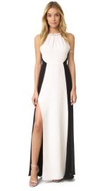 Halston Heritage Shirred Neck Colorblock Gown at Shopbop