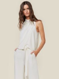 Halston Heritage Sleeveless Cowl Drape Jumpsuit at Garmentory