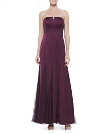 Halston Heritage Strapless Sheer-Inset Gown at Neiman Marcus