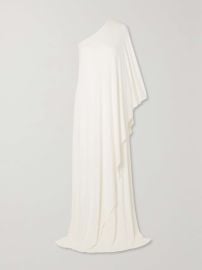 Halston Sylvie One shoulder Cape effect Jersey Gown at Net a Porter