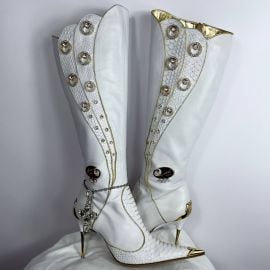 Hamlet Couture Italian Python Leather Boots 375385 darinas garms at Darinas Garms