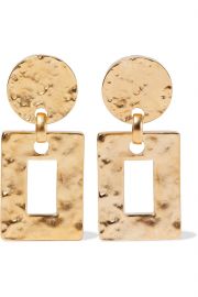 Hammered 24-karat gold-plated clip earrings at The Outnet