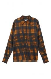 Hammered Charmeuse Plaid Button-Up Shirt at Nordstrom