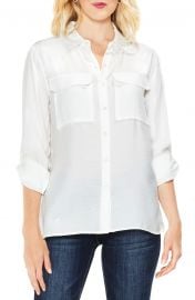 Hammered Satin Utility Shirt at Nordstrom