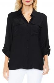 Hammered Satin Utility Shirt at Nordstrom