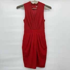 HampM Dresses Hm Red Dress Vneck Pencil Pleated Sleeveless Back Zip Size 2 Nwt Colorful Poshmark at Poshmark