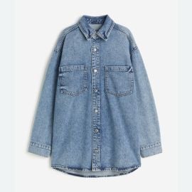 HampM Jackets amp Coats Hm Feather Soft Denim Shirt Light Denim Blue Size L Nwt Poshmark at H&M