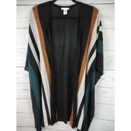 HampM Sweaters Hm Womens Stripped Poncho Cardigan Long Lined Oversized Knit Viscose Size Xs Poshmark at Poshmark