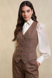 Hampton Waistcoat Clarence Check Merlot Holland Cooper US at Holland Cooper