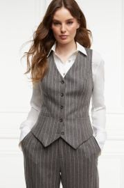 Hampton Waistcoat Soft Grey Pinstripe Holland Cooper at Holland Cooper