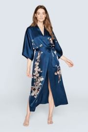 Hand-Painted Cherry Blossom Kimono Robe - Long  KIMONO at Kim and Ono