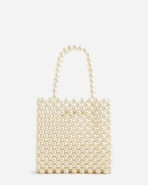 Hand beaded faux pearl mini bag at J. Crew