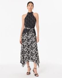 Handkerchief Hem Chiffon Halter Midi Dress at White House Black Market