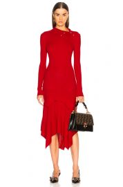 Handkerchief Hem Long Sleeve Midi Dress by Stella McCartney at Forward