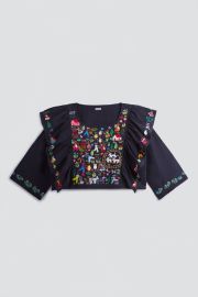 Handmade Embroidered Black Top Tomasa Curated by Tomasa at Tomasa