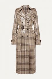 Handsome Checked Vinyl Trench Coat by Munthe at Net A Porter