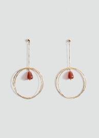 Hanging hoop earrings with ball detail - Women MANGO USA at Mango