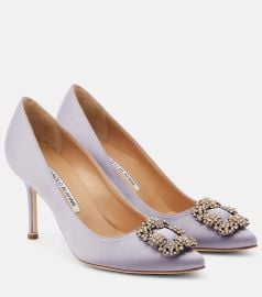 Hangisi 90 embellished satin pumps Manolo Blahnik at Mytheresa